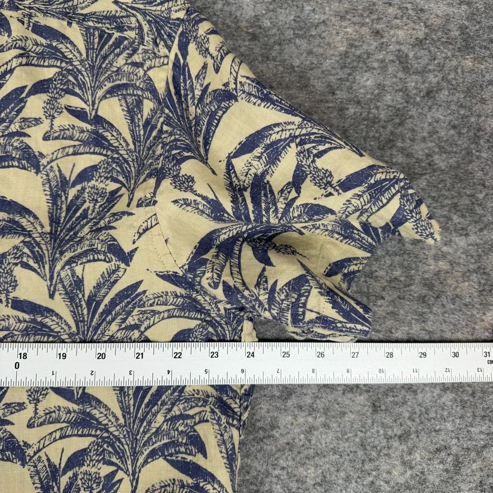 Banana Republic Linen Button Down Shirt Floral Pocket Mens Large L
